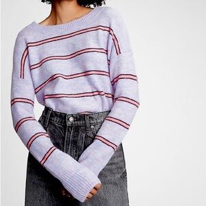 NWOT GAP Lavender Stripe Slouchy Sweater